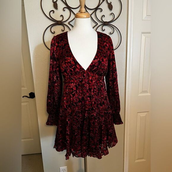 NWOT ALICE + Olivia Briar Floral Blouson Long Sleeve Silk Blend Dress SIZE 2 - Picture 2 of 16